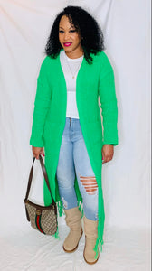 Fringe Cardigan (Green)