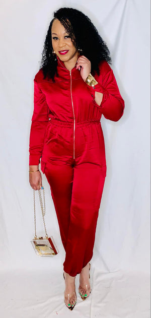 Cargo Jumpsuit- Wine