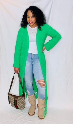 Fringe Cardigan (Green)