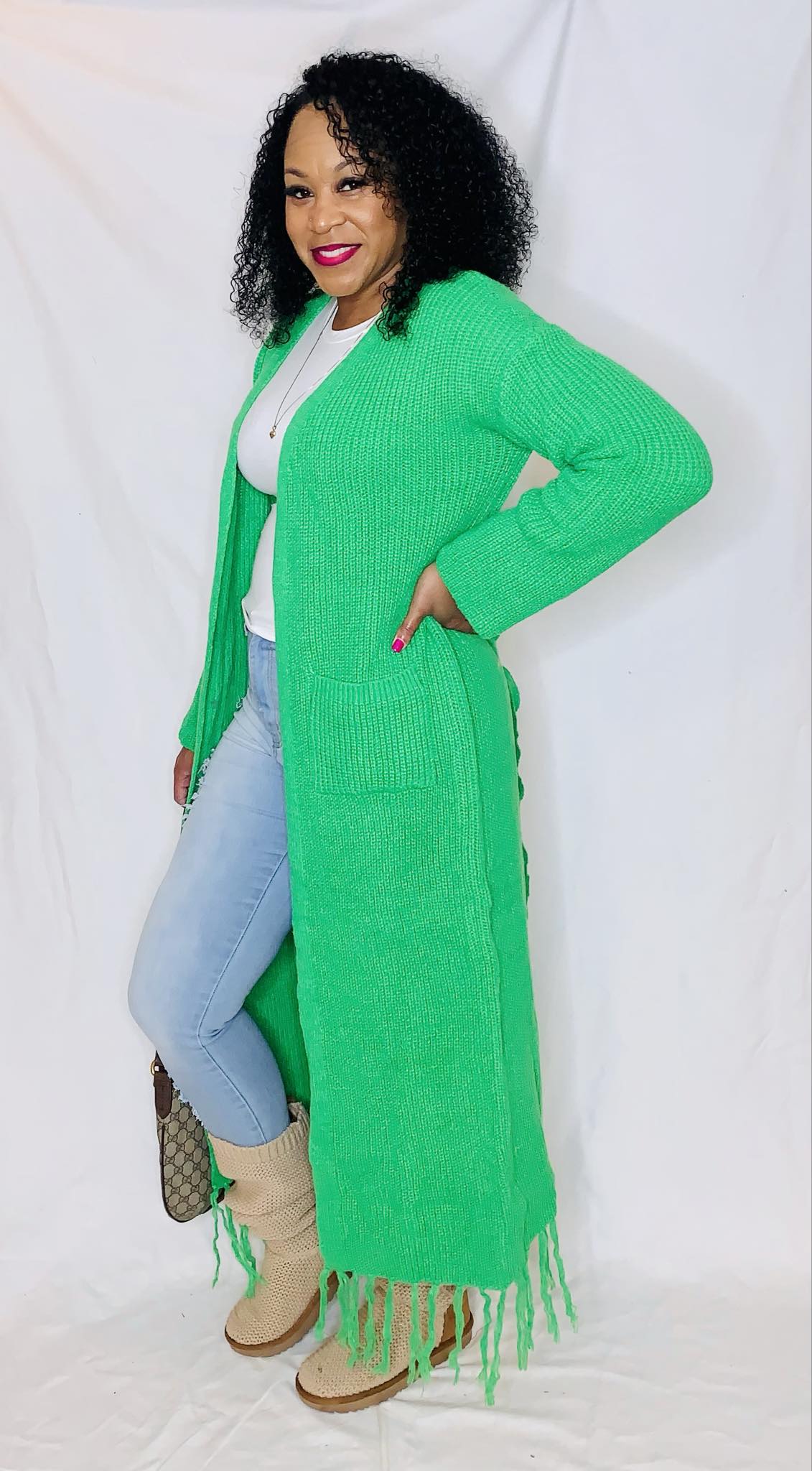 Fringe Cardigan (Green)