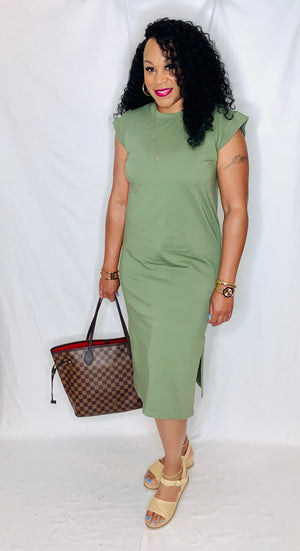 Short Sleeve Midi Dress