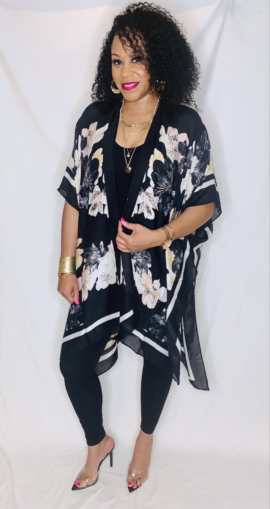 Floral Kimono- Black