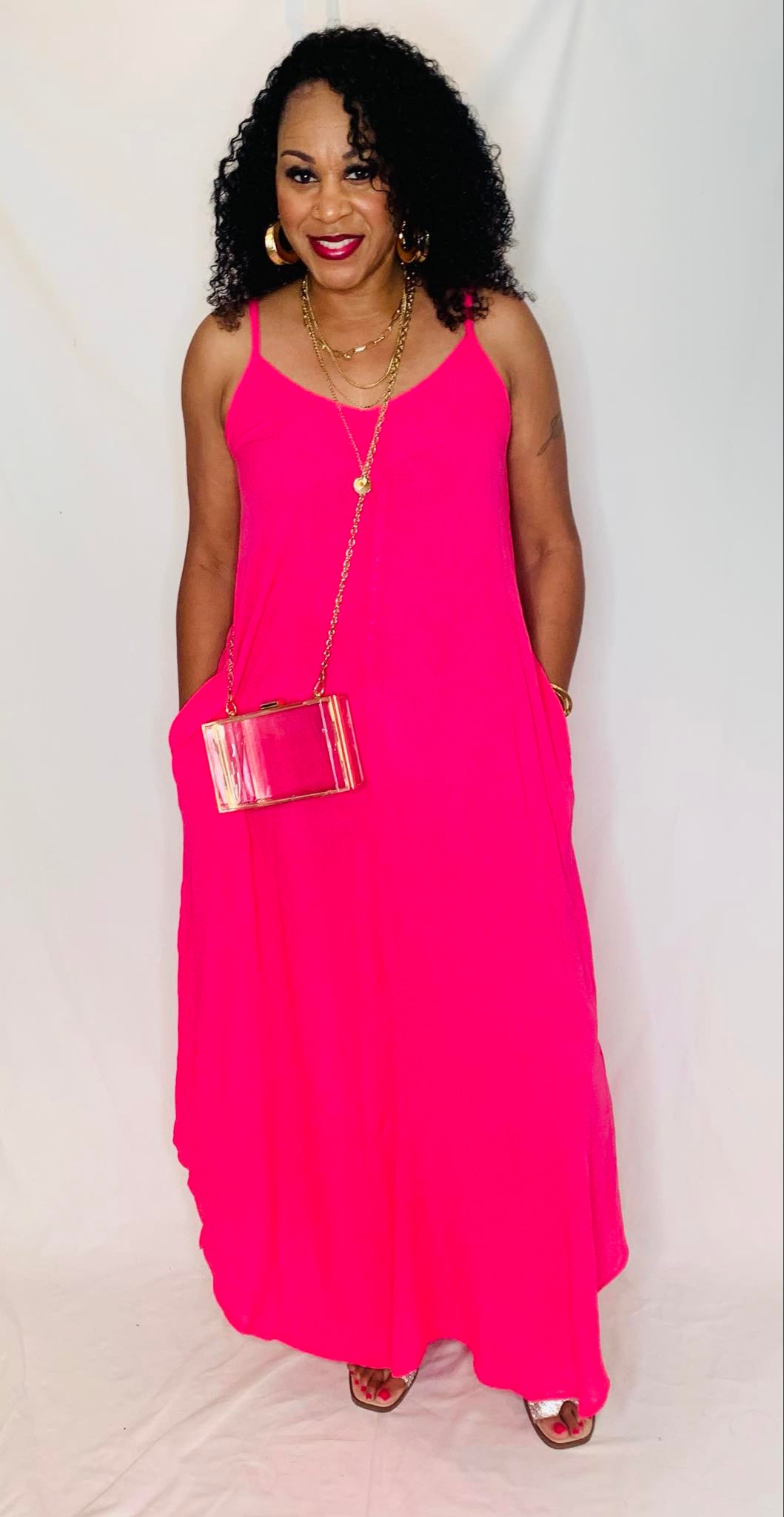 Cami Maxi Dress- Fuchsia