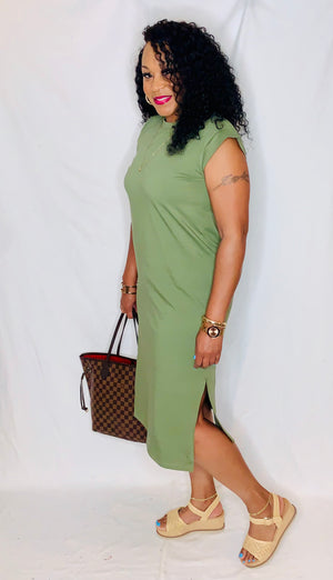 Short Sleeve Midi Dress