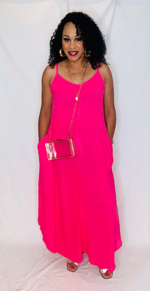 Cami Maxi Dress- Fuchsia