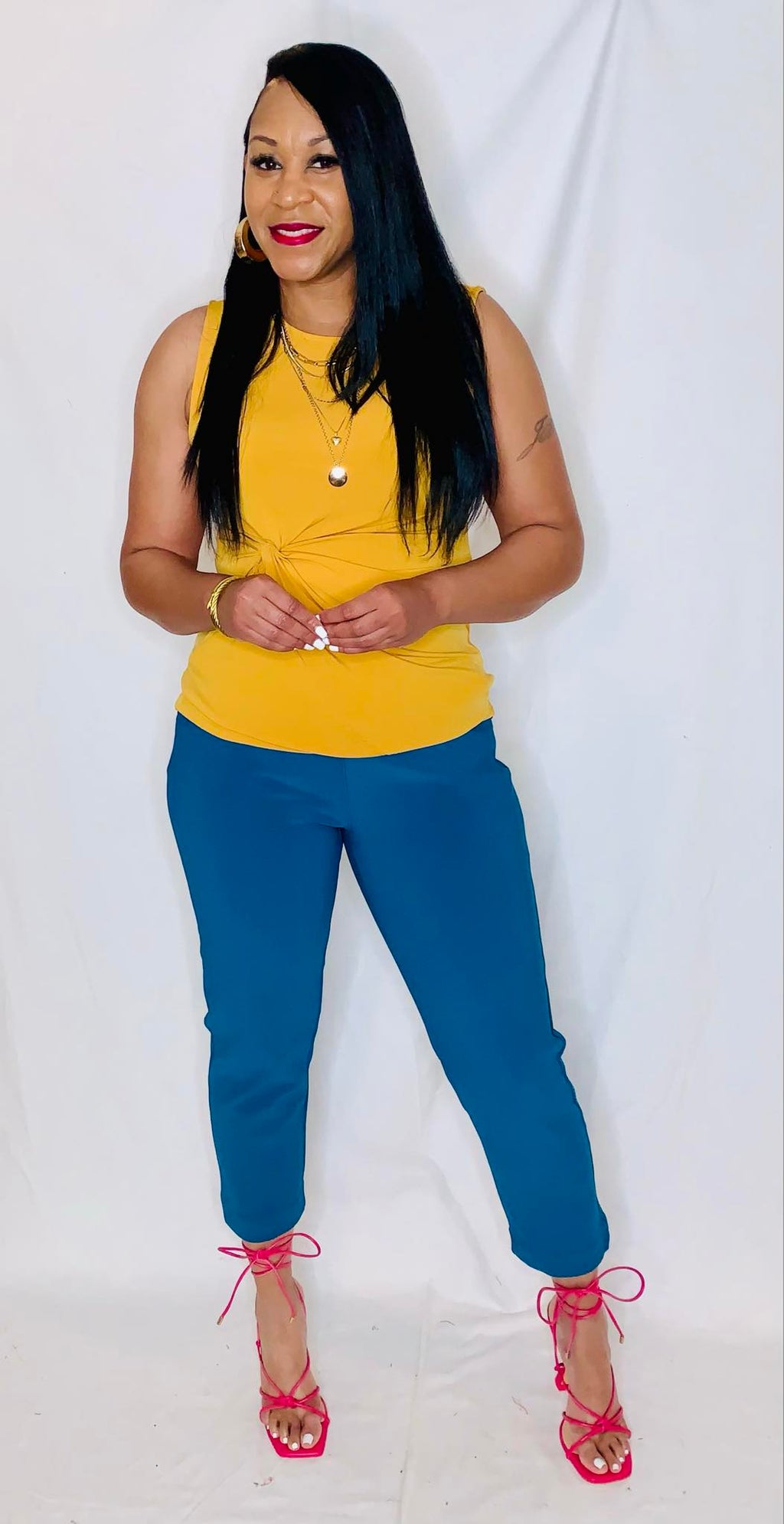 Capri Pant Set-Teal