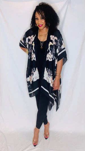 Floral Kimono- Black