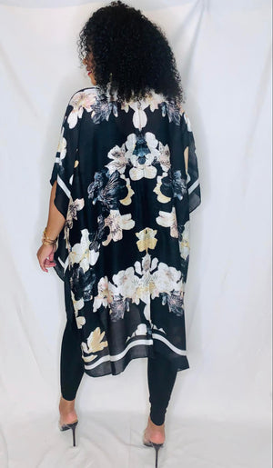 Floral Kimono- Black