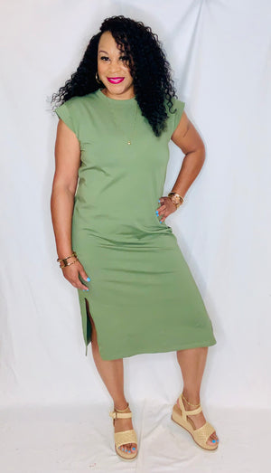 Short Sleeve Midi Dress