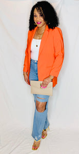 Solid Blazer-Orange