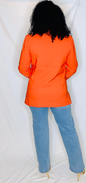 Solid Blazer-Orange