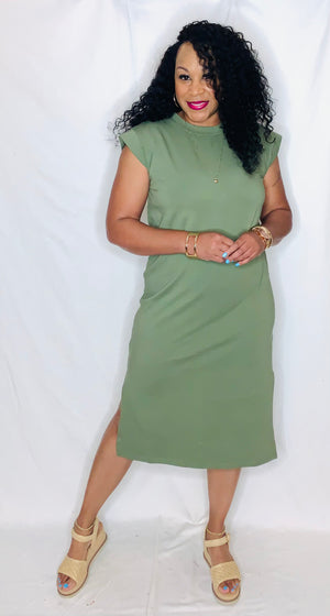 Short Sleeve Midi Dress