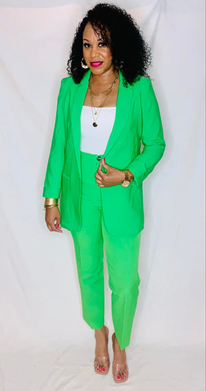 Solid Blazer- Green