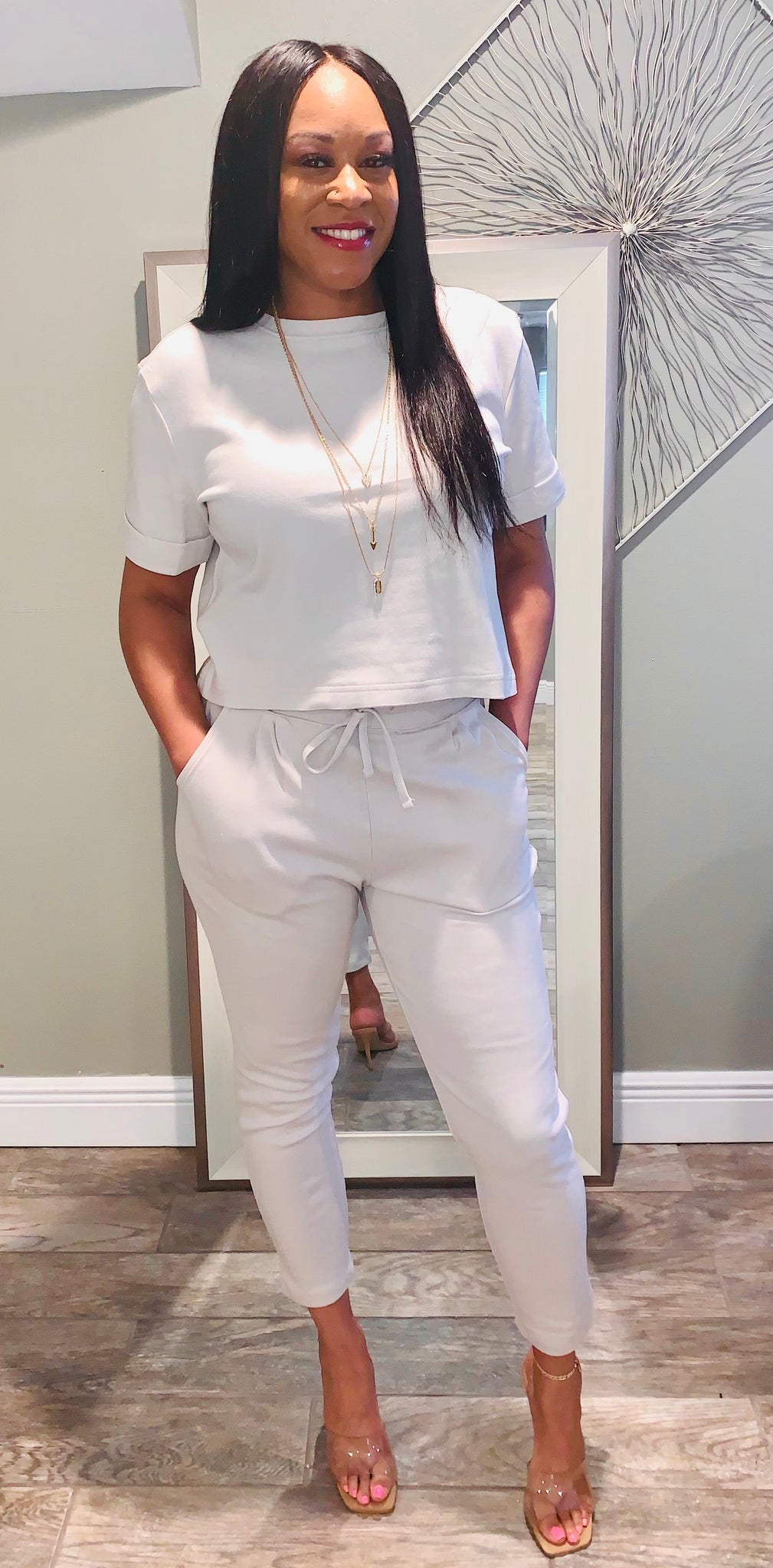 Short Sleeve Top and Pant set "She's On The Go"