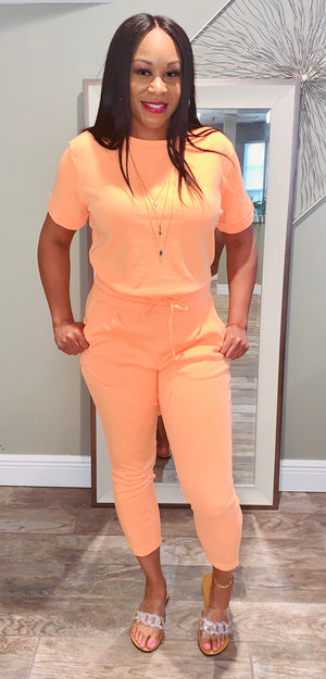 Short Sleeve Top and Pant set "She's On The Go"